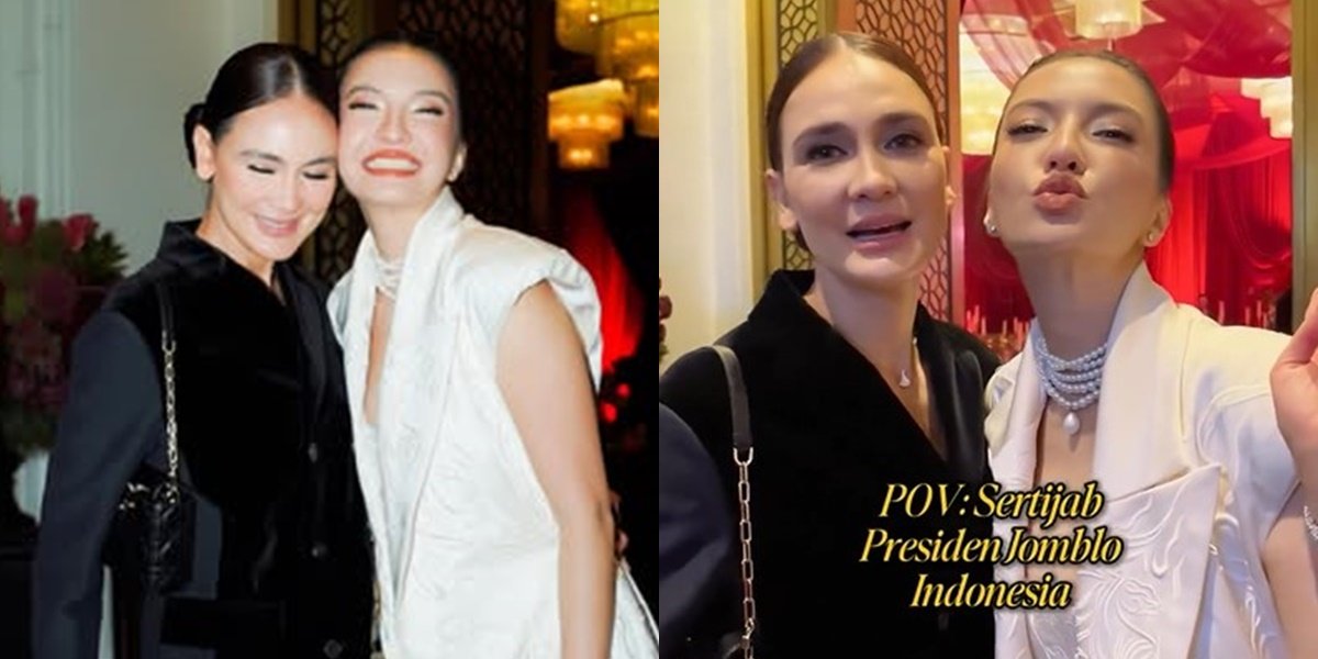 Portrait of Luna Maya Handing Over the Presidency of Singlehood to Raline Shah, Received with Joy
