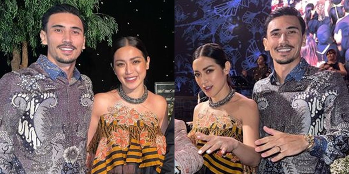 Sweet Portraits of Jessica Iskandar and Vincent Verhaag Attending the Birthday Party of the Chairman of the Indonesian People's Consultative Assembly, Looking Harmonious in Batik Outfits