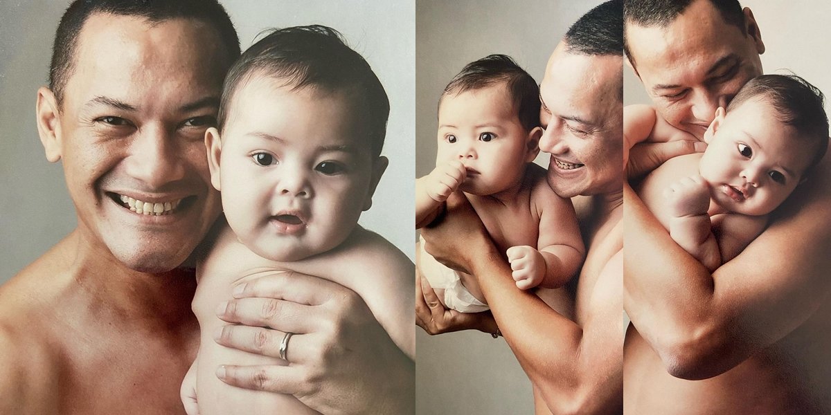 Portrait of Keanu Massaid's Childhood with the Late Adjie Massaid, Both Equally Handsome!