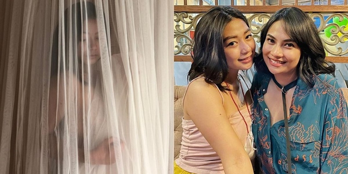 Portrait of Mayang Sary Often Referred to as 'Younger Sister' Vanessa Angel Topless Pose Only Covered by Curtains, Writes Caption: Born to Make History