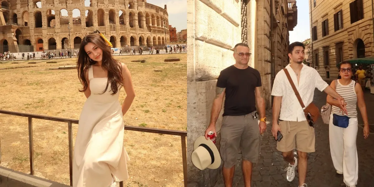 Portrait of Megan Domani Enjoying a Beautiful Stroll in Rome, Spending Time with Family