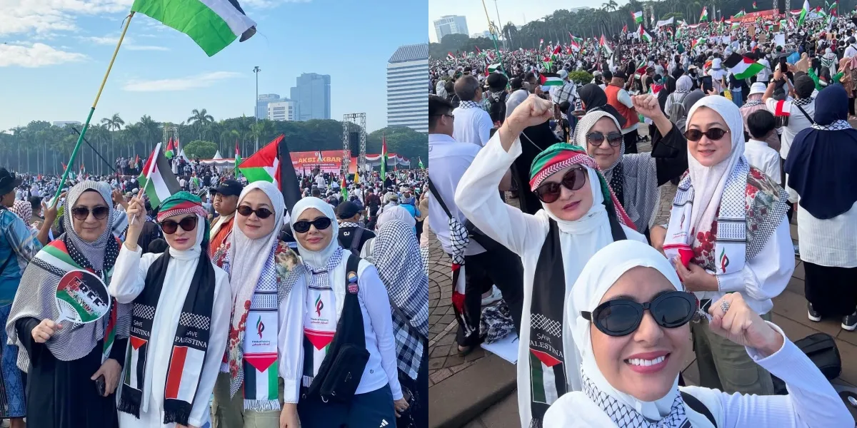 Portrait of Meisya Siregar Participating in the Palestine Solidarity Action at Monas, Spirit Still Burning