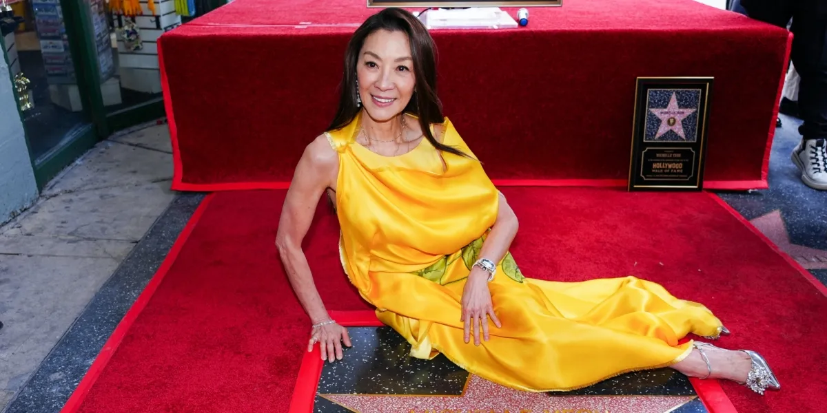 Portrait of Michelle Yeoh Receives Star on Hollywood Walk of Fame