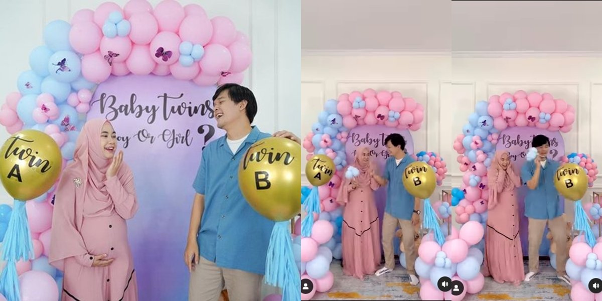 Snapshot of Anisa Rahma's Gender Reveal Moment, She's Extremely Happy to Welcome Twin Girls