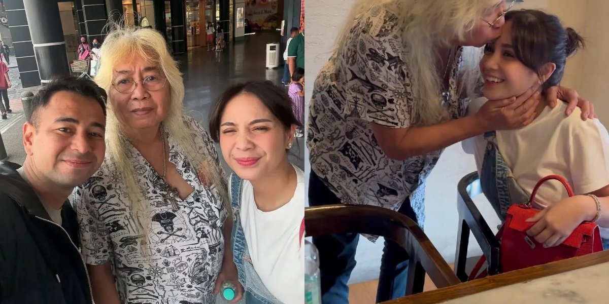 Portrait of Nagita Slavina Meeting Gideon Tengker, Receives Hugs and Kisses on the Forehead