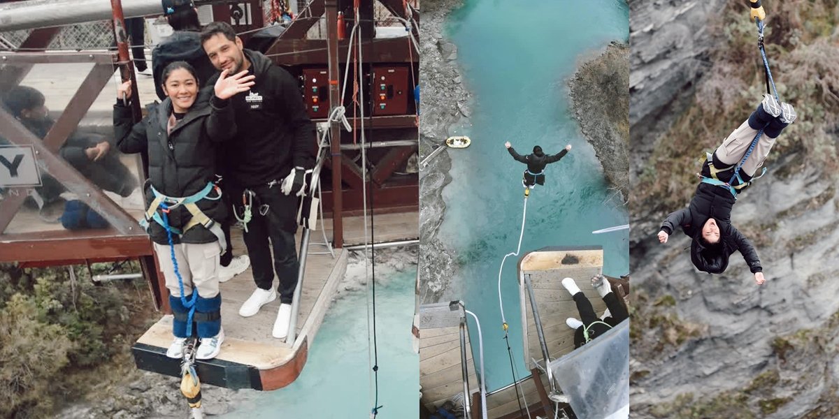 Portrait of Naysila Mirdad Bungee Jumping in New Zealand, Harvesting Praise - Netizens: Appears Calm Turns Out to be Brave