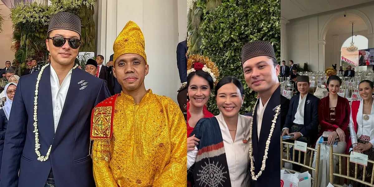Portrait of Nicholas Saputra Attending the Indonesian Independence Ceremony at the Merdeka Palace, Very Handsome
