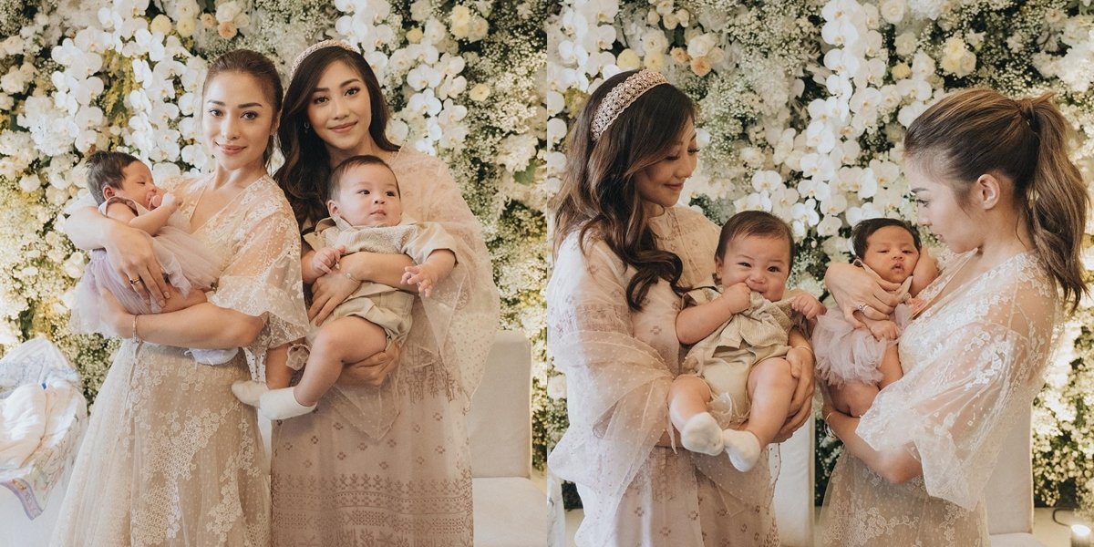 Portrait of Nikita Willy and Winona Willy at the Aqiqah Event of Their Child, Beautiful Older Sister and Younger Sister