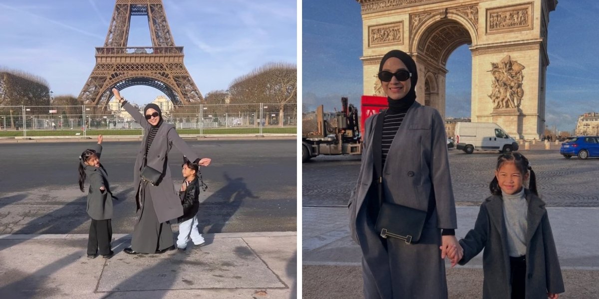 Portrait of Nina Zatulini and Family Enjoying the Beauty of Paris, Their Next Holiday Destination After Exploring Milan and Switzerland