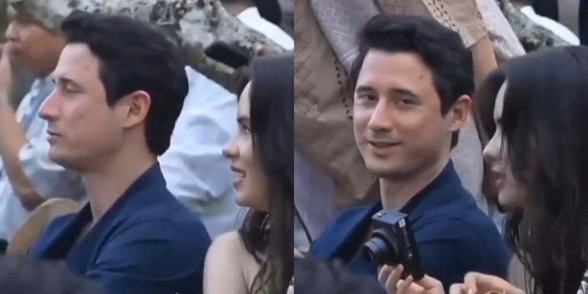 Portrait of Nino Fernandez and Steffi Zamora Sitting Side by Side at Luna Maya's Wedding Ceremony, Looking Harmonious