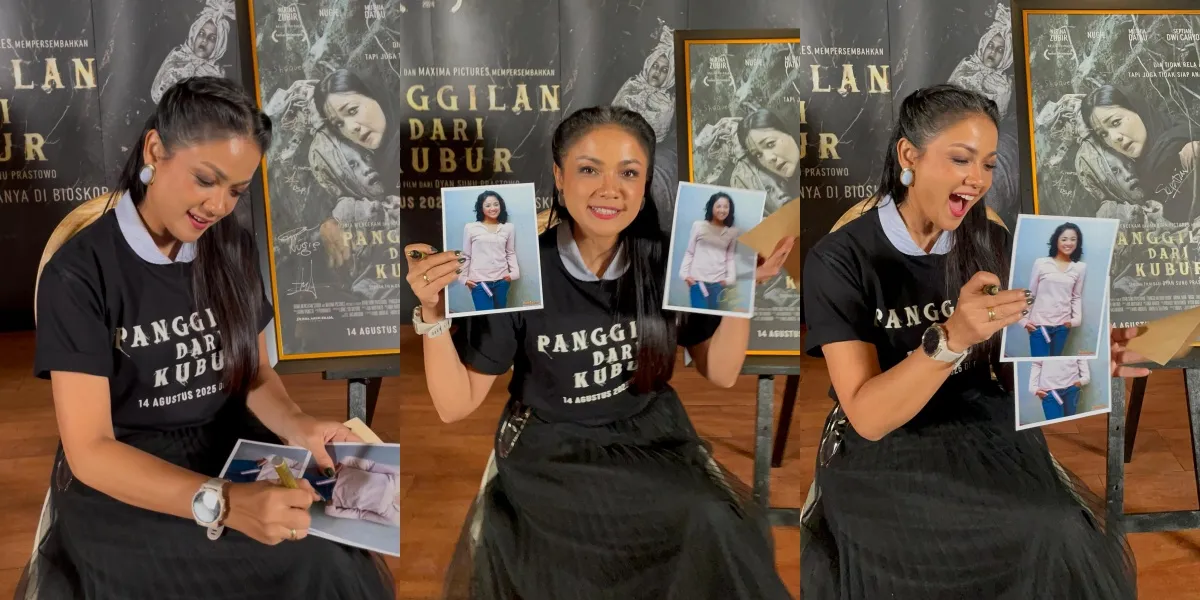 Portrait of Nirina Zubir Surprised to See Her Vintage Photo at Age 20, Instantly Nostalgic for Her Youth