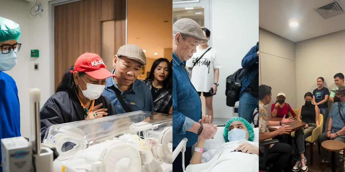 Portrait of Parents Accompanying Erika Carlina Throughout the Delivery Process, Smiling at Their Grandchild