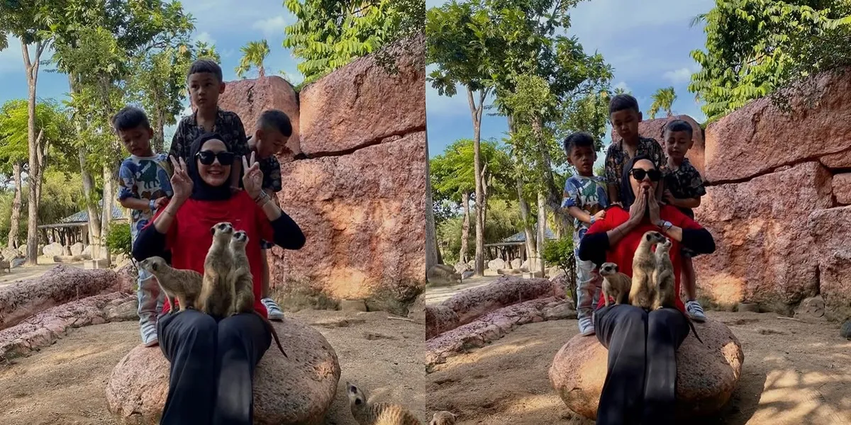Portrait of Paula Verhoeven Taking Kiano and Kenzo to the Zoo in Bali