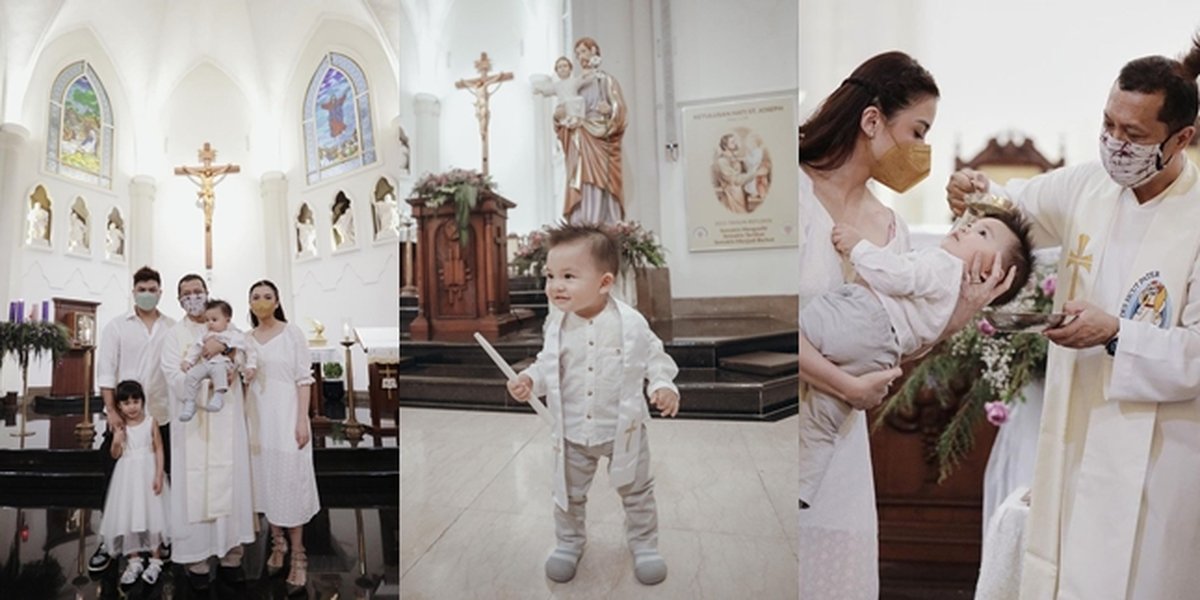Portraits of Dante, Chelsea Olivia and Glenn Alinskie's Child Baptism, Sacred All in White - First Time Happily Going to Church