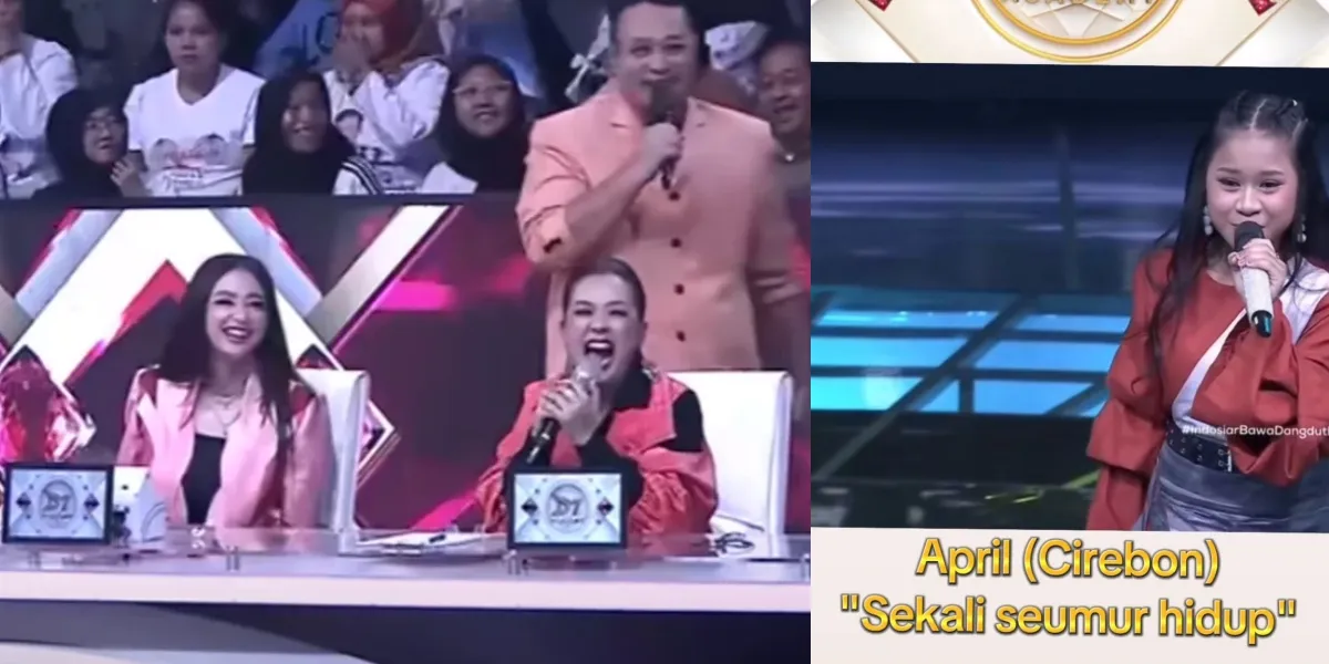 Stunning Performance Portrait of April, Contestant from D'Academy 7, Earns Dewi Perssik a Standing Ovation