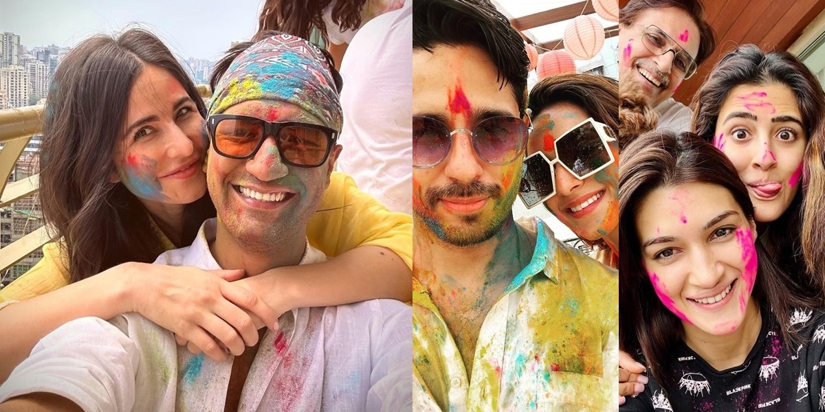 Snapshot of Bollywood Celebrities Celebrating Holi Festival, Katrina Kaif having Fun with In-Laws - Kiara Romantic with Sid