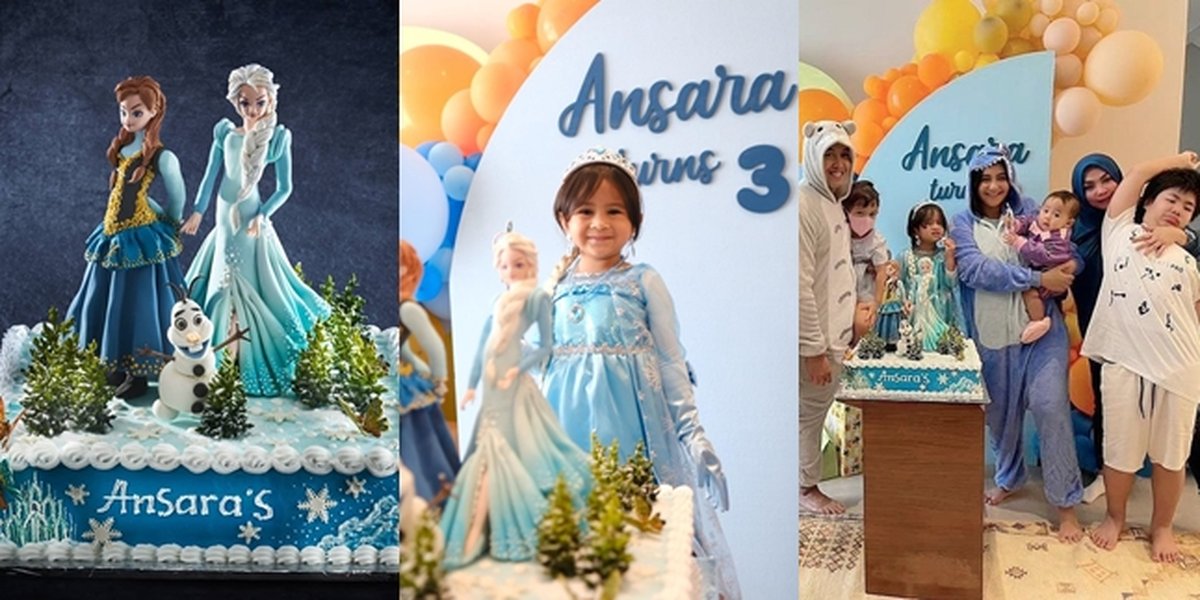 Portrait of Ansara Anak Caca Tengker's 3rd Birthday Celebration, Adorably Dressing Up Like a Fairy Tale Princess - Dad and Mom Also Join in Costume