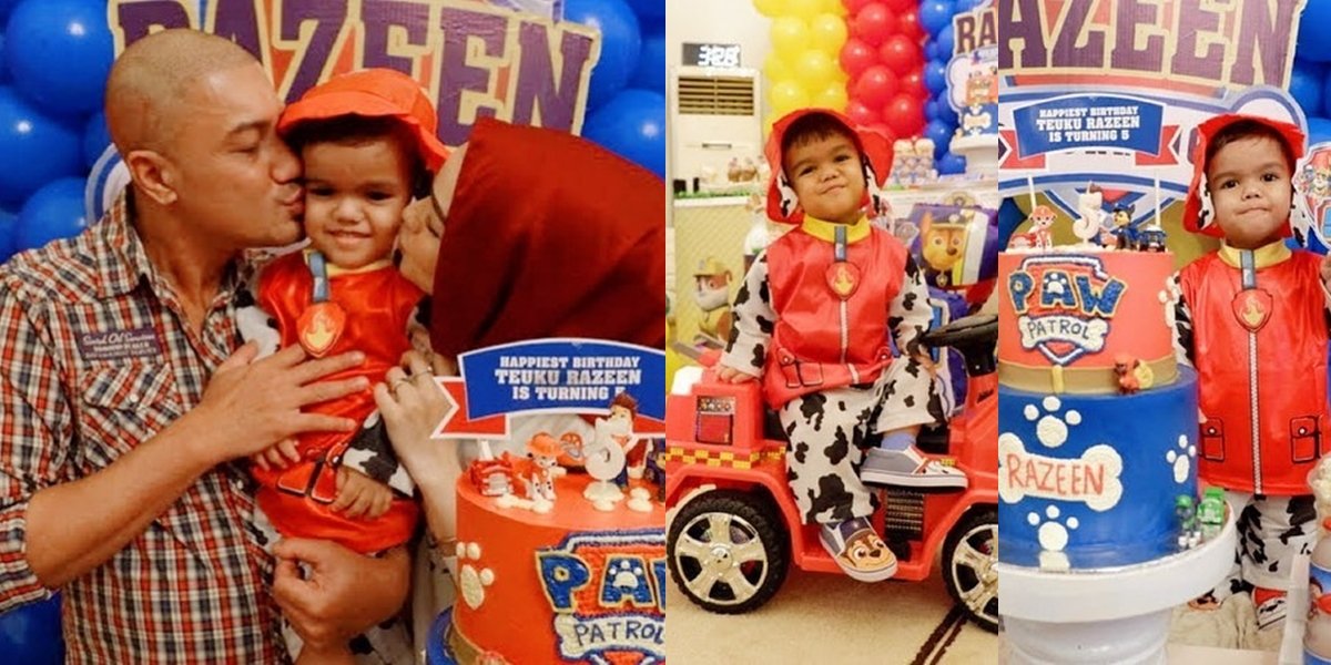 Portrait of the 5th Birthday Celebration of Nurah and Teuku Rafly's Youngest Child, Razeen, with a Paw Patrol Theme