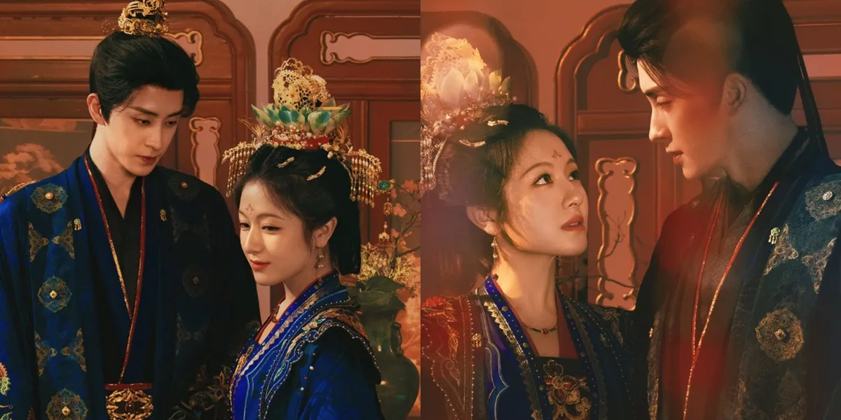Portrait of 'Marriage' Li Landi and Ao Ruipeng, Blue Wedding Hanfu Becomes the Spotlight