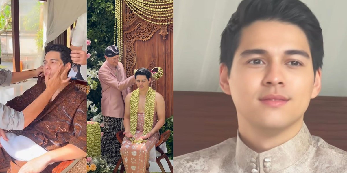 Portrait of Maxime Bouttier's Preparation at the Siraman Event Ahead of His Wedding with Luna Maya, Shaving First