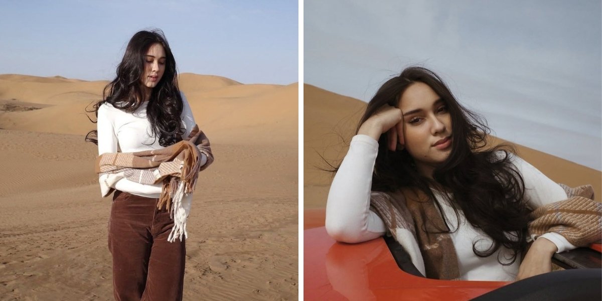 Portrait of the Charm of Yasmin Napper Exploring the Beauty of Shapotou Desert, a Hidden Paradise in China