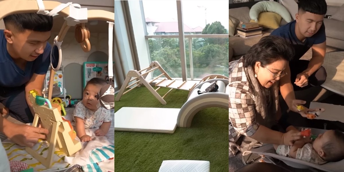 Portrait of Baby Issa's Playground in Jakarta Apartment, There is a Slide - Sweet Moment of Nikita Willy & Indra Priawan's Child Playing with Grandmother