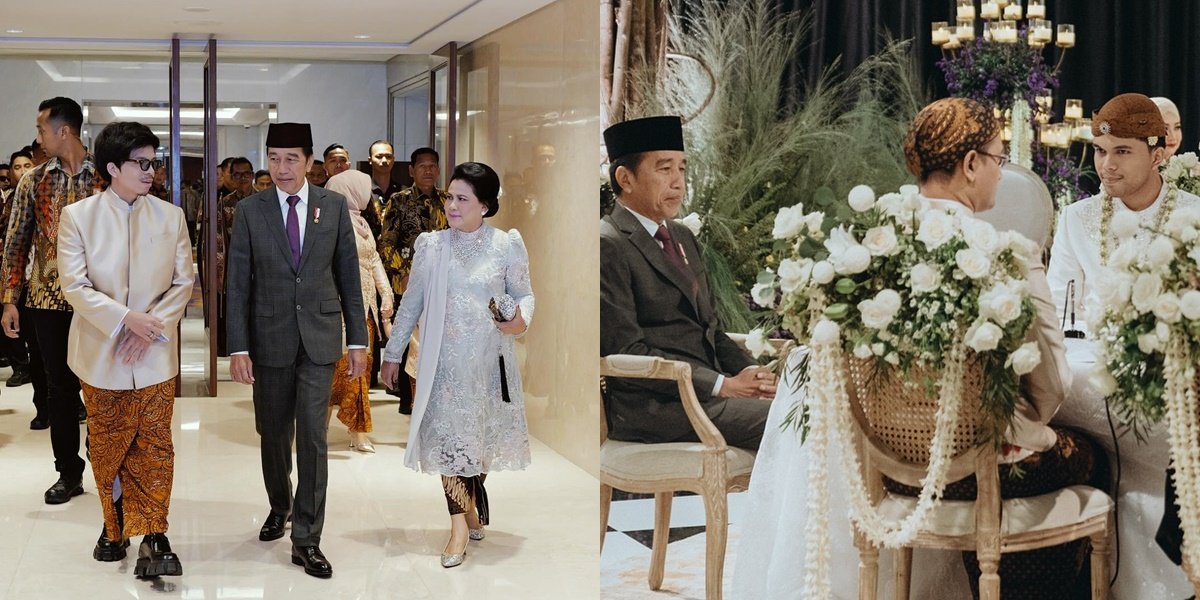 Portrait of President Jokowi and First Lady Iriana at the Wedding Ceremony of Thariq Halilintar - Aaliyah Massaid, From Arrival Welcomed by Atta to Shaking Hands with the Parents of the Bride and Groom