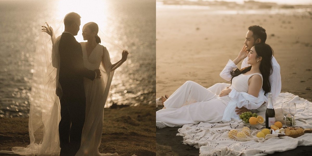 Prewedding Portrait of Febby Rastanty and Drajad Djumantara, As Romantic as the Sea & Sunset