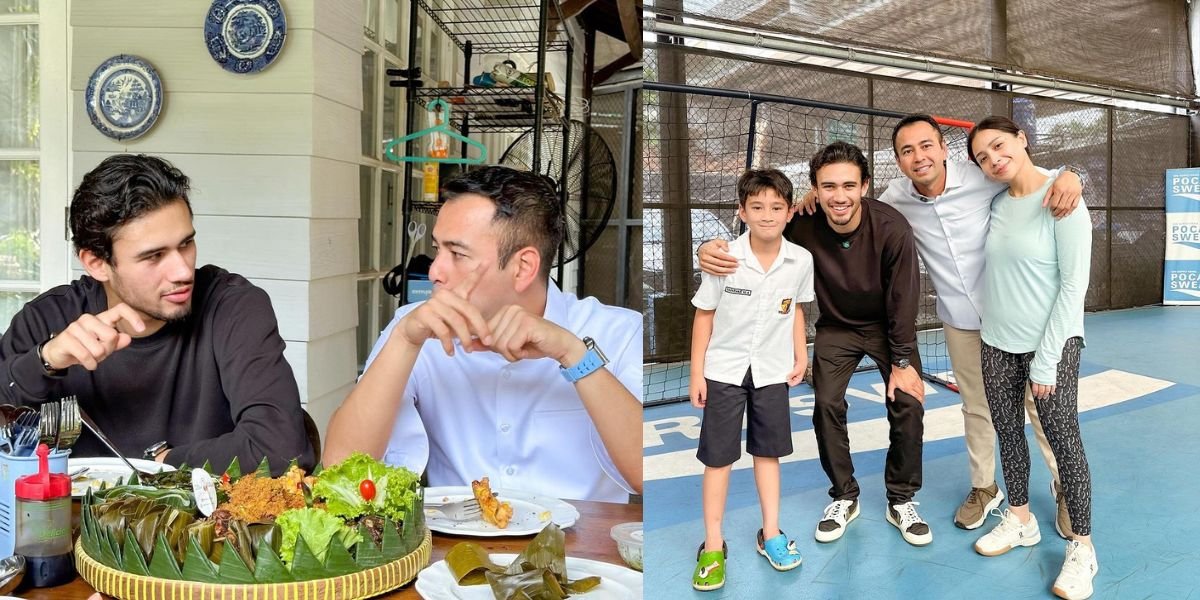 Portrait of Raffi Ahmad Inviting Nathan Tjoe-A-On, Indonesian National Team Midfielder, to Andara, Playing Football with Rafathar