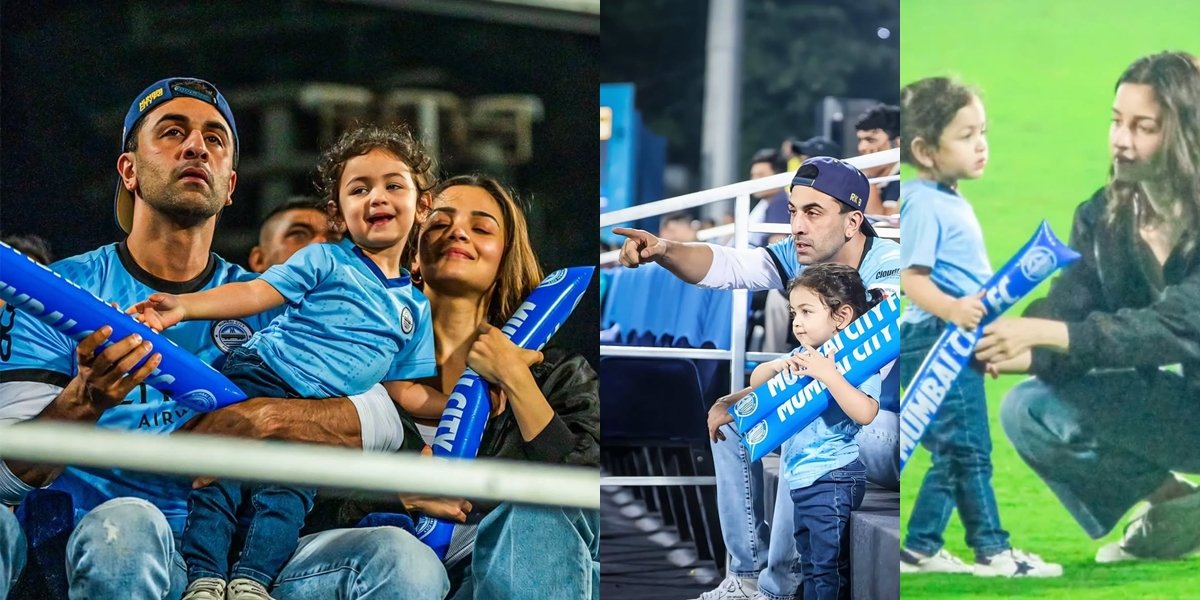 Portrait of Raha Kapoor with Ranbir Kapoor and Alia Bhatt Watching a Cricket Match at the Stadium, So Cute!