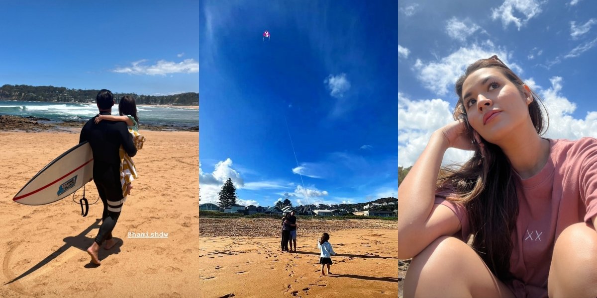 Portrait of Raisa and Hamish Daud's Family Vacation on the Beach in Australia, Netizens Shocked to See Zalina Growing Up - Can Fly a Kite