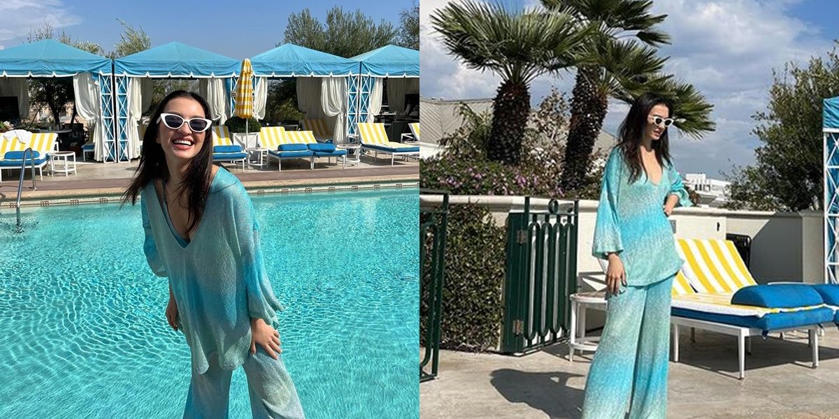 Portrait of Raline Shah Sunbathing by the Pool, Harvesting Praises from Netizens for Her Modest Outfit