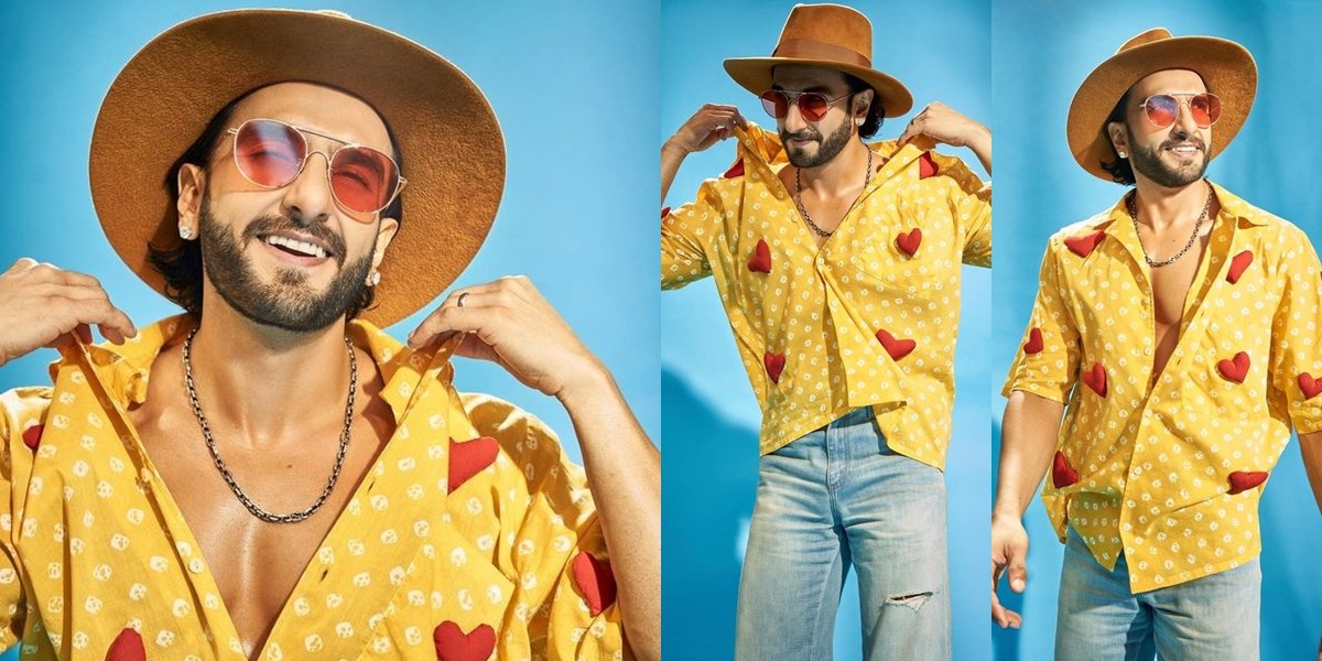 Portrait of Ranveer Singh Bright and Cheerful in a Yellow Pineapple Shirt, Always Looks Different