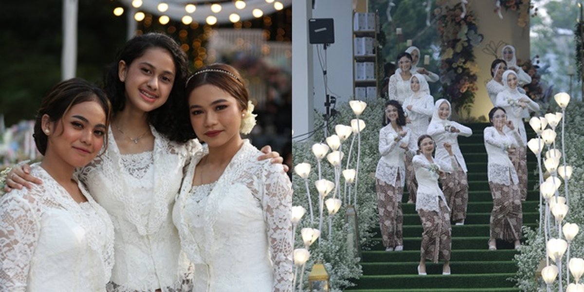 Portrait of Rara LIDA to Margin Wieheerm Becoming Bridesmaid at Lesti & Rizky Billar's Engagement, Elegant in White Kebaya