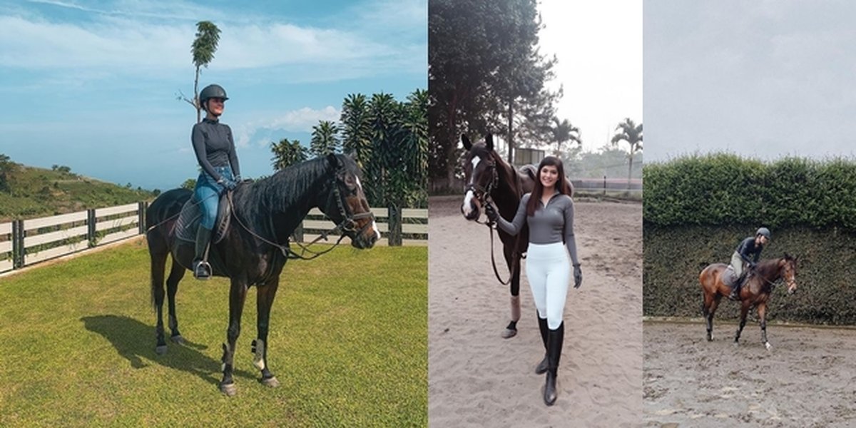 Portrait of Raya Kohandi Riding a Horse, Showing Flat Stomach - Ultimate Body Goals