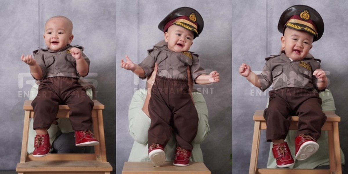 Portrait of Rayyanza Wearing a Police Uniform, Making Netizens Ready to Be Fined - Getting More Infatuated with the Cutest Online Nephew