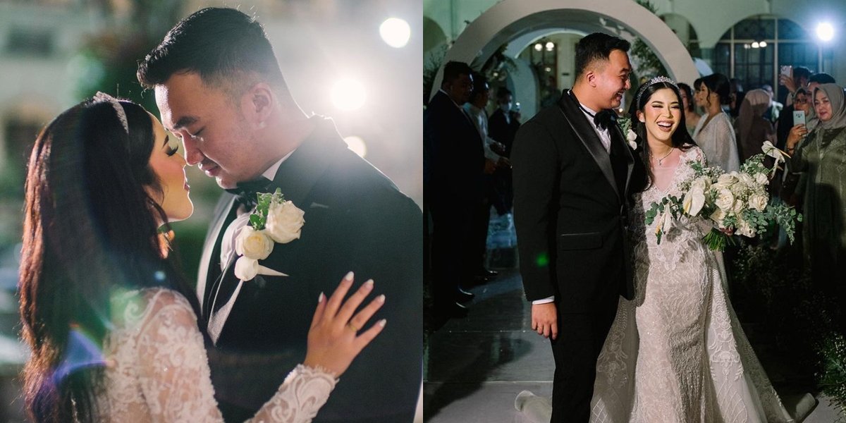 Photos of Fay Nabila's Wedding Reception, Showing Affectionate Kisses with Her Husband