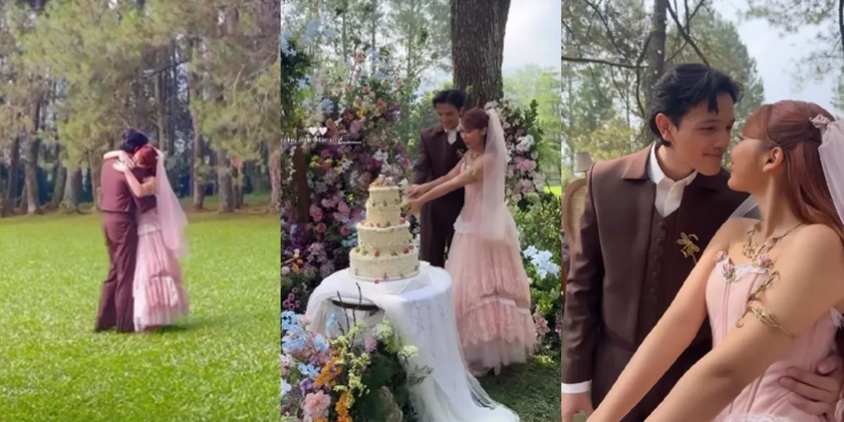 Portrait of Nadin Amizah's Wedding Reception, Decorated Beautifully Like a Fairy Tale - Carried by Her Beloved Husband