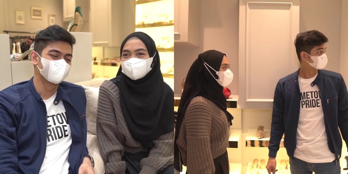 Portrait of Ria Ricis and Teuku Ryan Searching for Seserahan at a Shoe Store, Getting Happier - Netizens Pray for a Smooth Wedding Day
