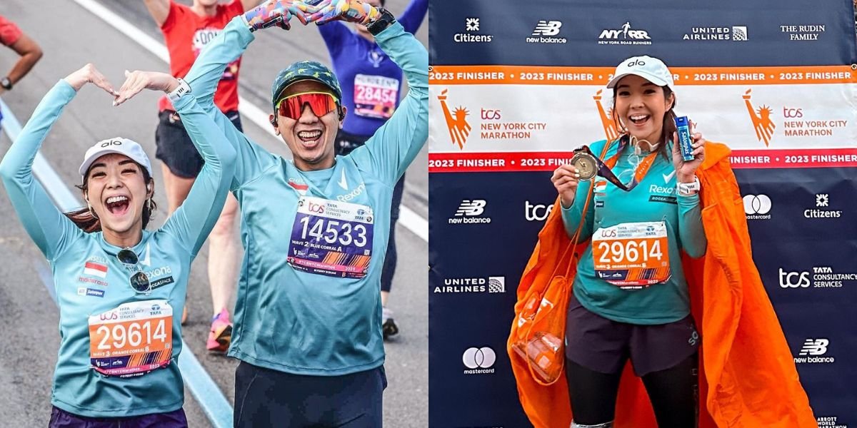 Portrait of Gisella Anastasia's Joy While Participating in the New York Marathon - Receives Congratulations Card from Gempi!