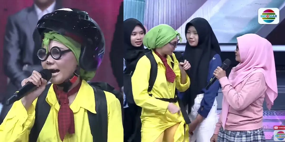 Portrait of Rina Nose Shocking the Stage of D'Academy 7