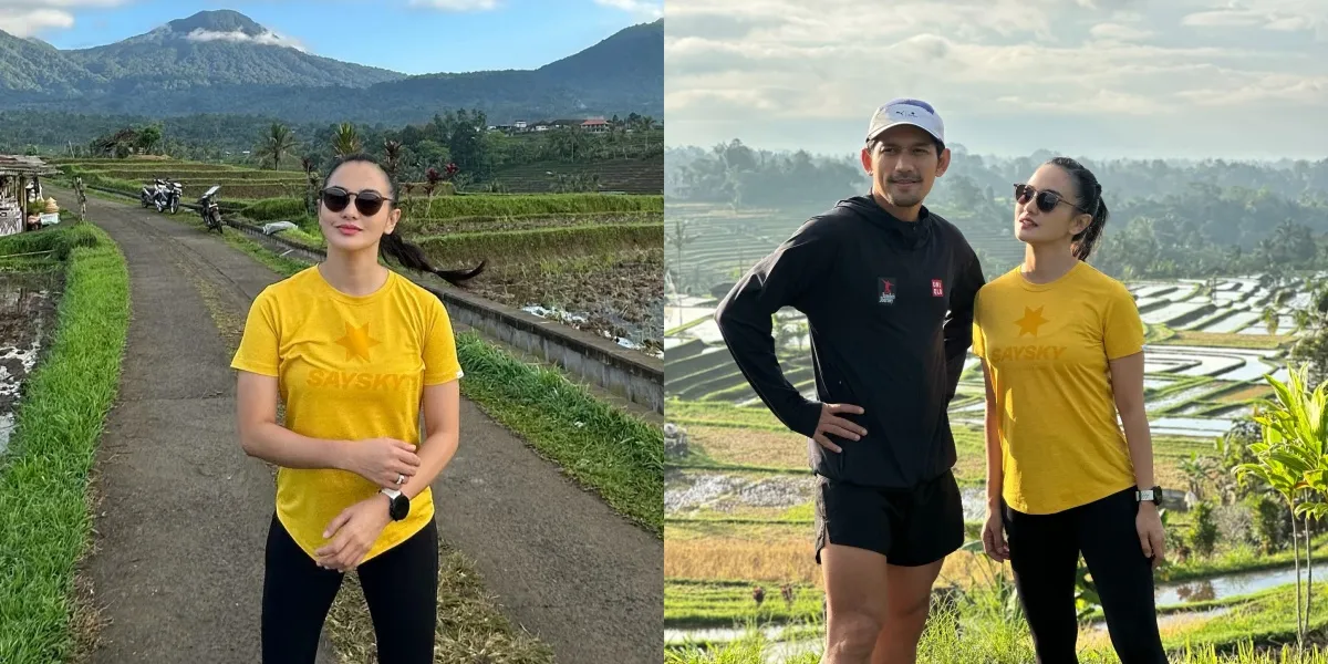 Portrait of Ririn Ekawati Trail Running with Ibnu Jamil in Rural Bali, Beautiful View & Fresh Air
