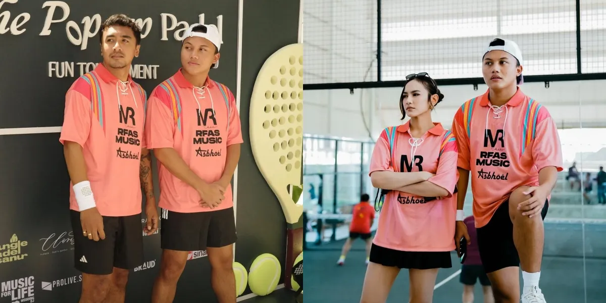 Portrait of Rizky Febian Participating in a Padel Tournament with His Brother-in-law, Supported by Mahalini