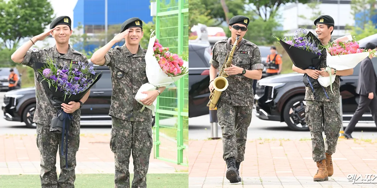 Portrait of RM and V BTS Officially Free from Military Service, Here's Their First Post on Instagram