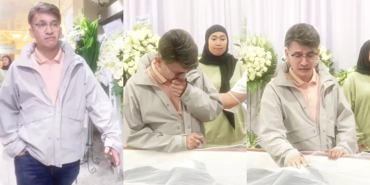 Portrait of Ruben Onsu Visiting the Funeral Home of Sarwendah's Father, Unable to Hold Back Tears