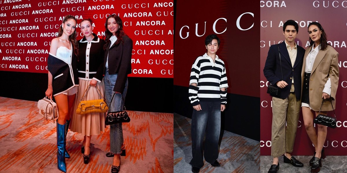 Portrait of a Row of Celebrities at the Gucci Event, Luna Maya Affectionately Holds Maxime Bouttier