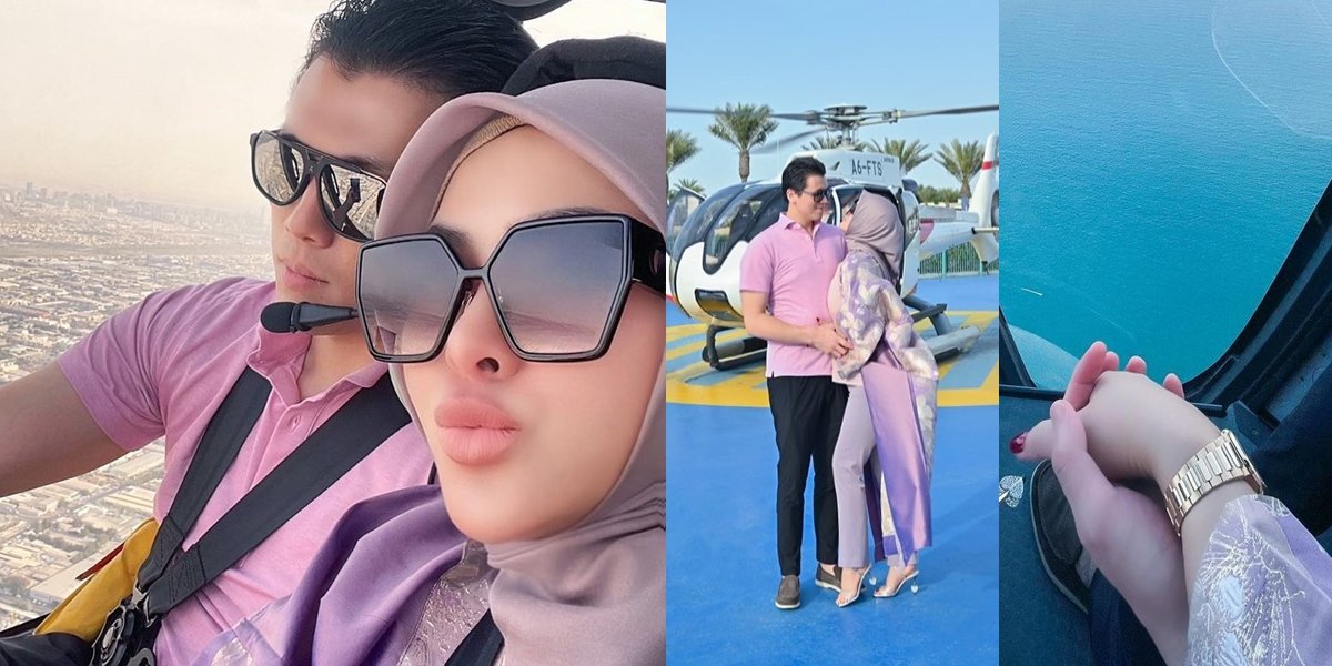 Syahrini's Luxury Vacation Riding Helicopter in Dubai, Romantic Holding Hands with Reino Barack