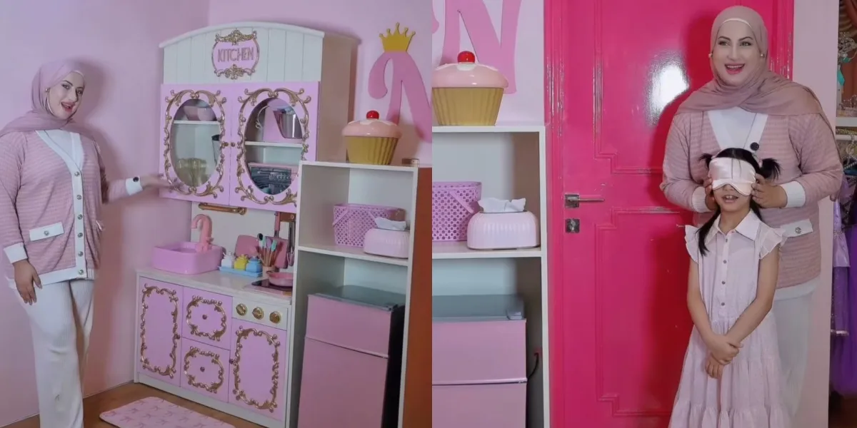 Portrait of Tasyi Athasyia Creates a Princess-Themed Kitchen for Her Daughter, All in Pink!