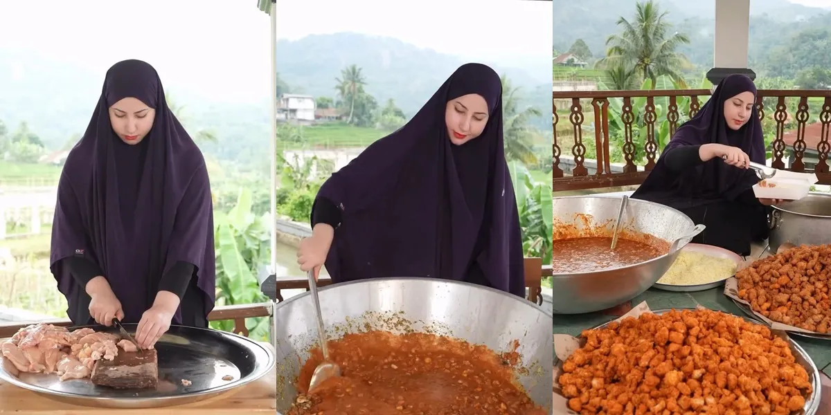 Portrait of Tasyi Athasyia Cooking 500 Portions at the 7-Day Tahlilan Event for Her In-Laws