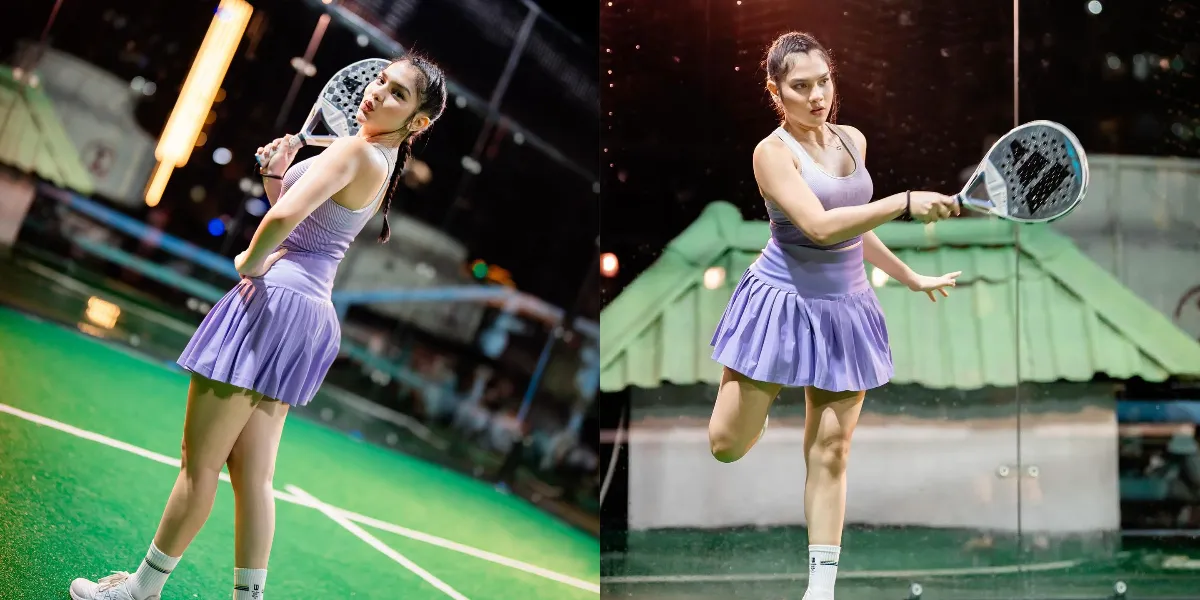 Davina Karamoy Memukau di Lapangan Padel dengan Gaya Ungu yang Berani!